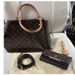***SOLD***Louis Vuitton Dark Brown Monogram Shoulder Bag and Wallet